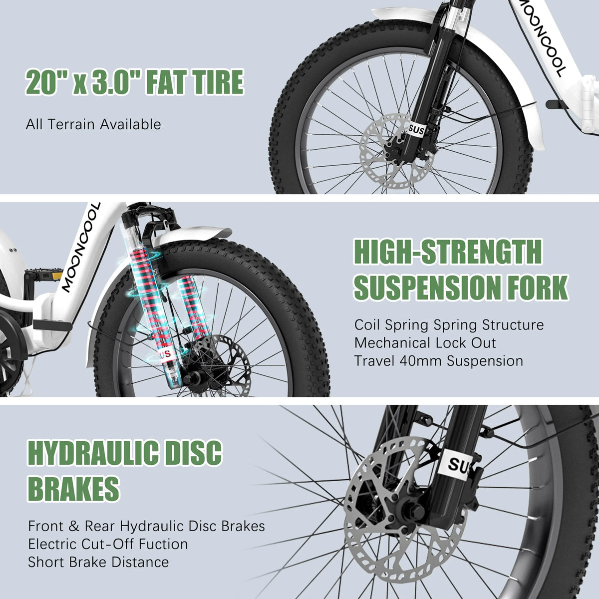 ABORON 3.0 Fat Tire Electric Trike for Senior Foldable E - Bike, 500W Motorized Tricycle Adult 20" Folding - Product image 29