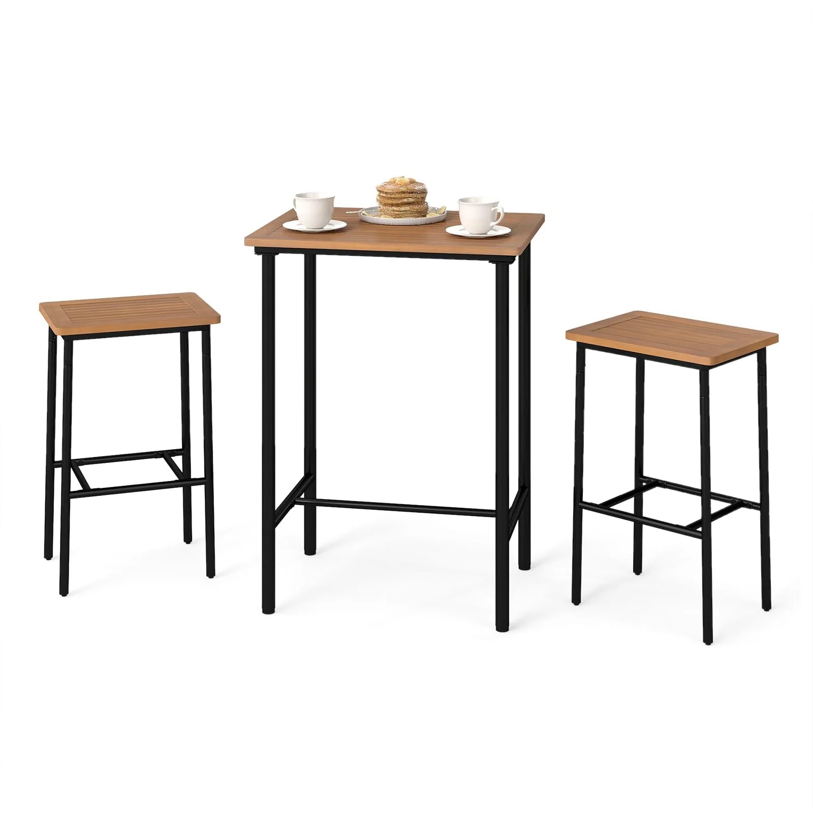 Tangkula 3 Pieces Acacia Wood Patio Bar Set - Product image 1