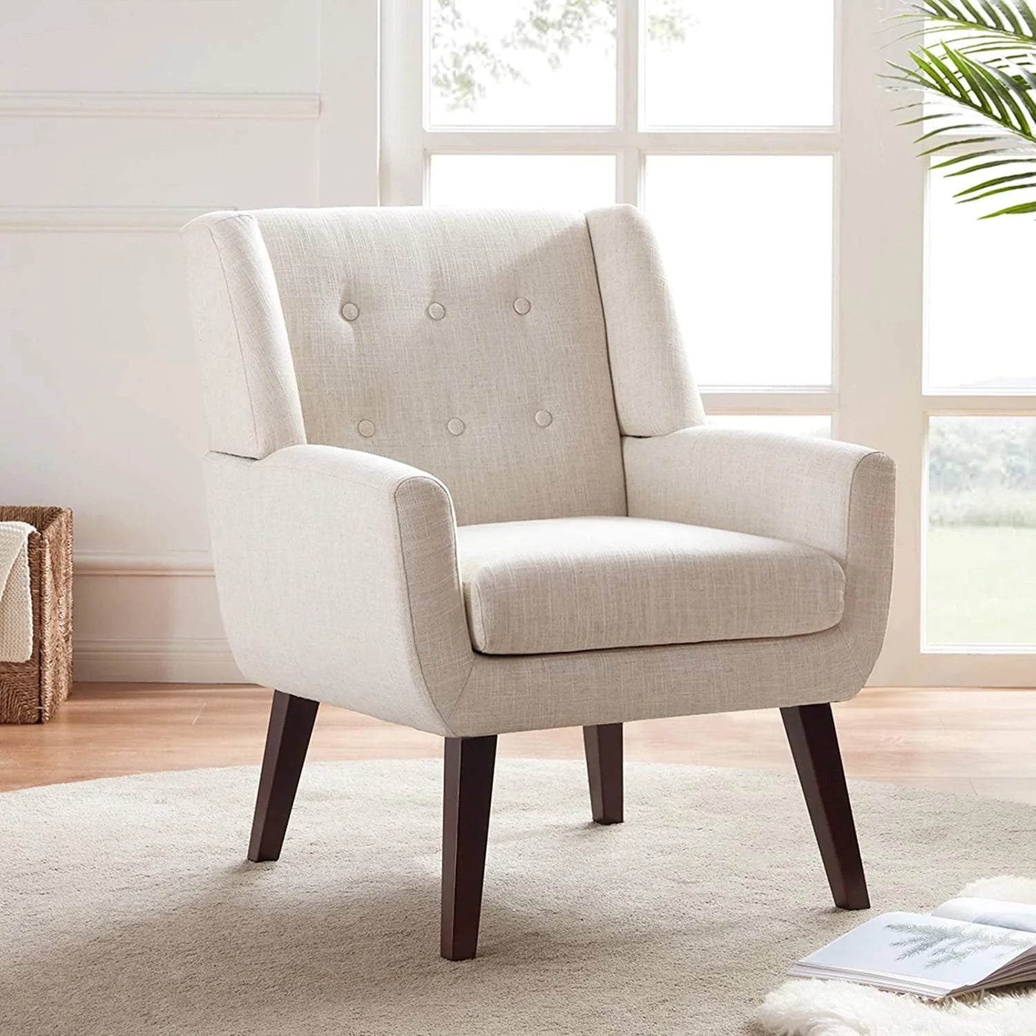 HUIMO Accent Chair, Button - Tufted Upholstered Living Room Chairs - Product image 1