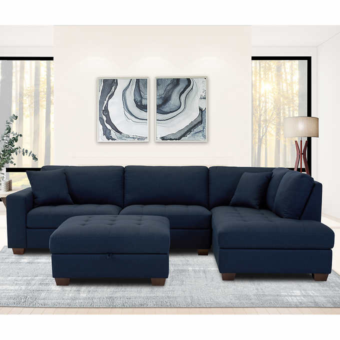Thomasville Tisdale Fabric Sectional with Storage Ottoman - Product image 4