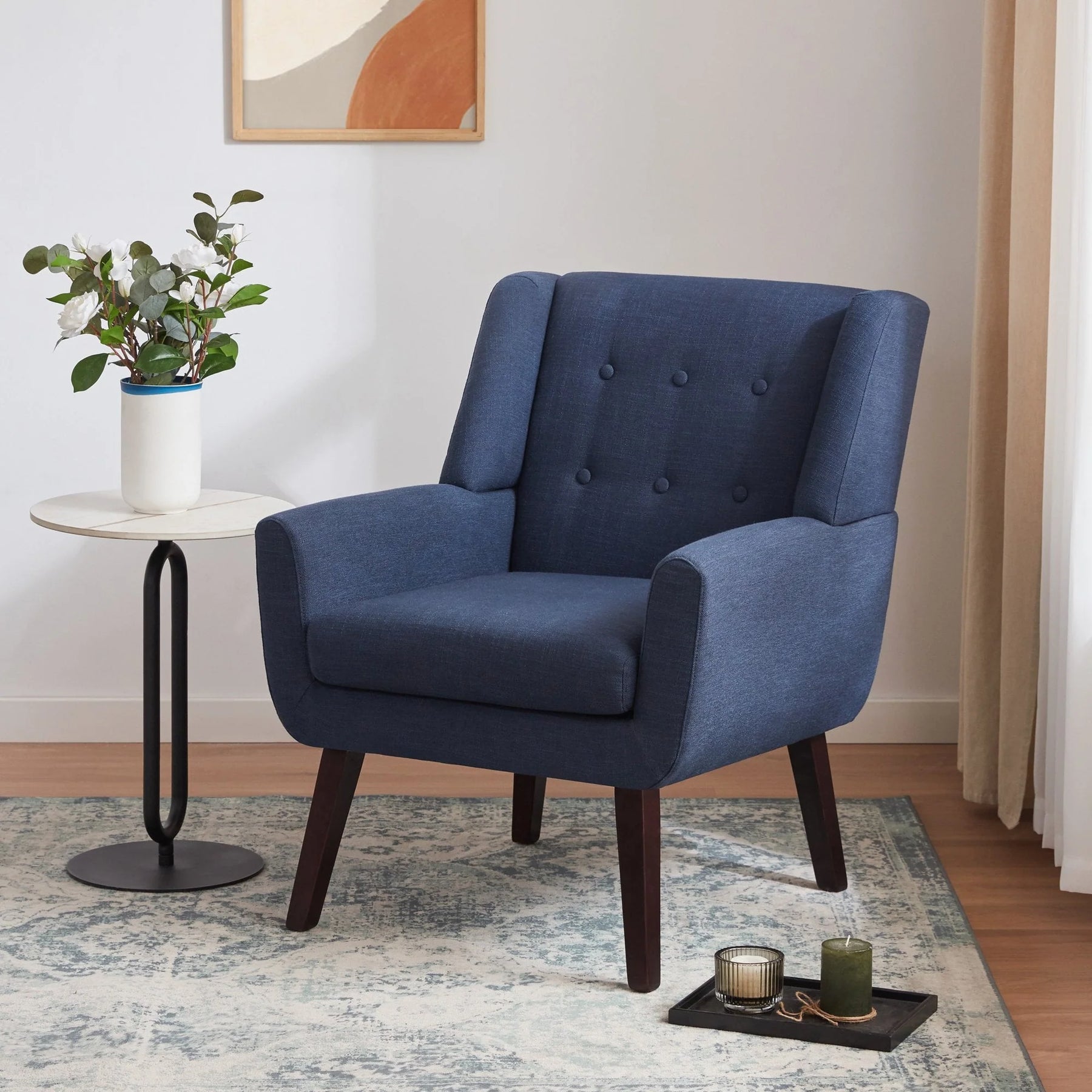 HUIMO Accent Chair, Button - Tufted Upholstered Living Room Chairs - Product image 4