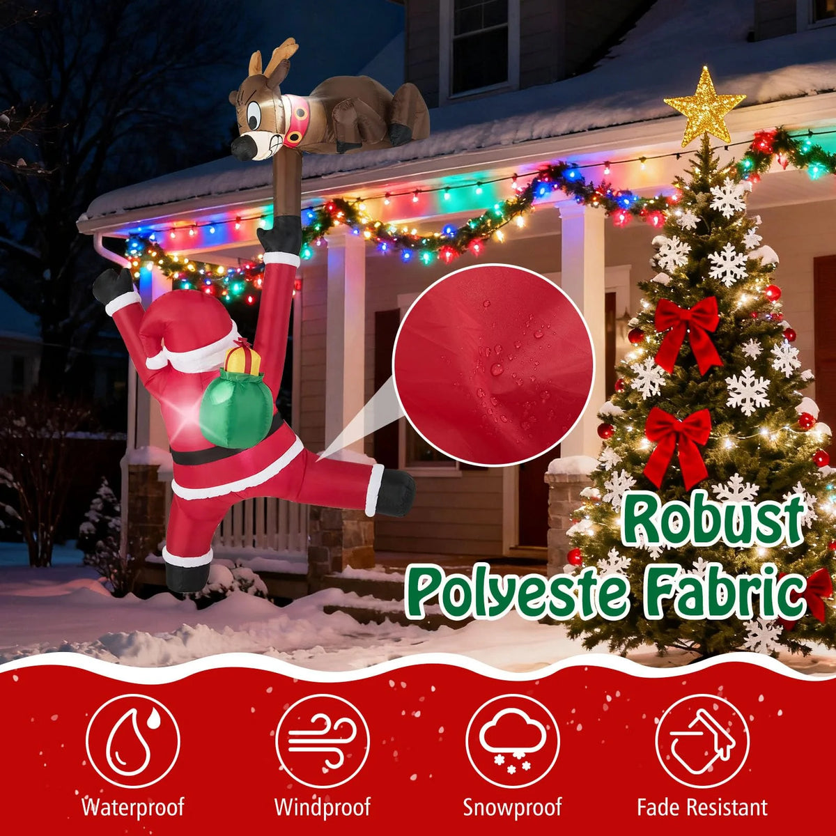 Tangkula 8.5 FT Christmas Inflatable Reindeer & Climbing Santa Claus - Product image 8