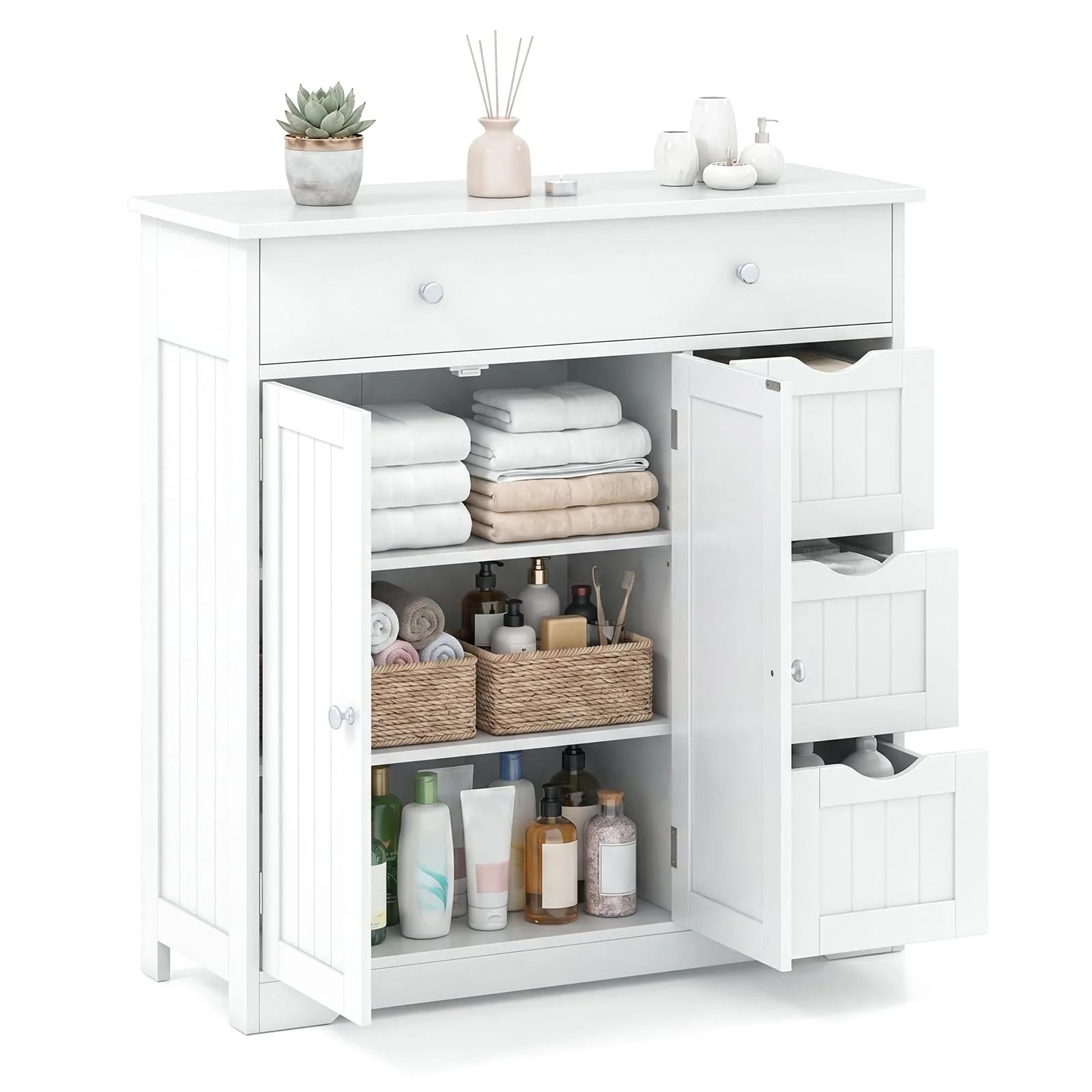 Tangkula Bathroom Floor Cabinet with 4 Drawers for Living Room - Product image 1