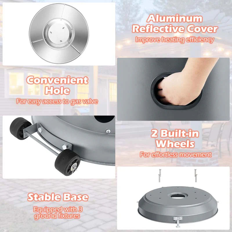 50, 000 BTU Propane Outdoor Heater, Round Patio Heater with Stainless Steel Burner, Tip-Over - Product image 26