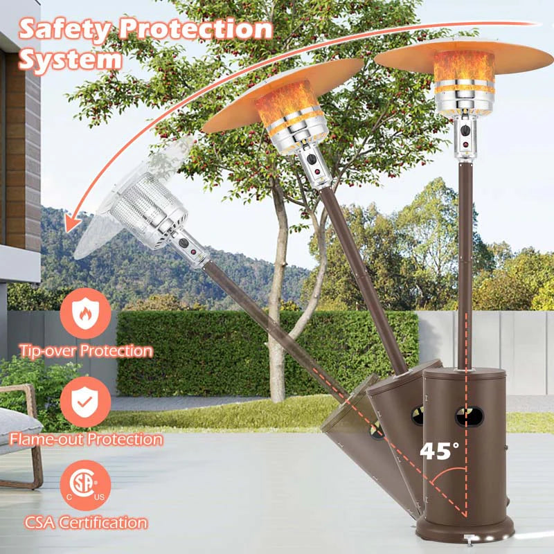 50, 000 BTU Propane Outdoor Heater, Round Patio Heater with Stainless Steel Burner, Tip-Over - Product image 14