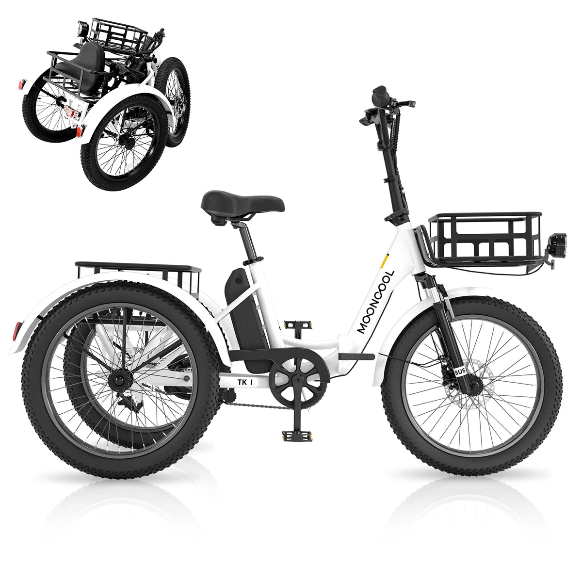 ABORON 3.0 Fat Tire Electric Trike for Senior Foldable E - Bike, 500W Motorized Tricycle Adult 20" Folding - Product image 32
