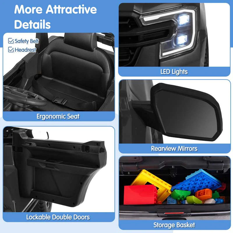 12V Licensed Ford Ranger Kids Ride on Car, Battery Powered Electric Vehicle Toy Car w/ Remote Control - Product image 5