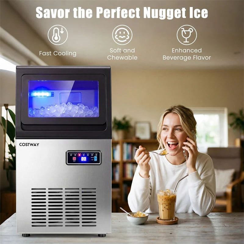 90 LBS/24H Commercial Nugget Ice Maker, Undercounter Chewable Pellet Sonic Ice Machine with Self-Cleaning & - Product image 5