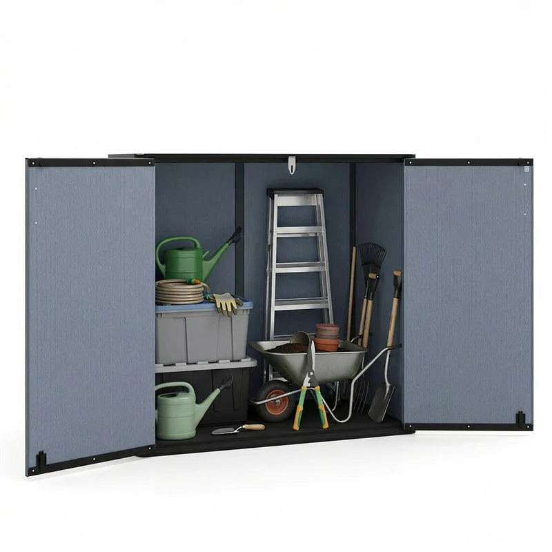 23.5 Cu.ft Outdoor Storage Shed, 175 Gallon All-Weather Resin Patio Deck Box with Floor & Lockable Door - Product image 4