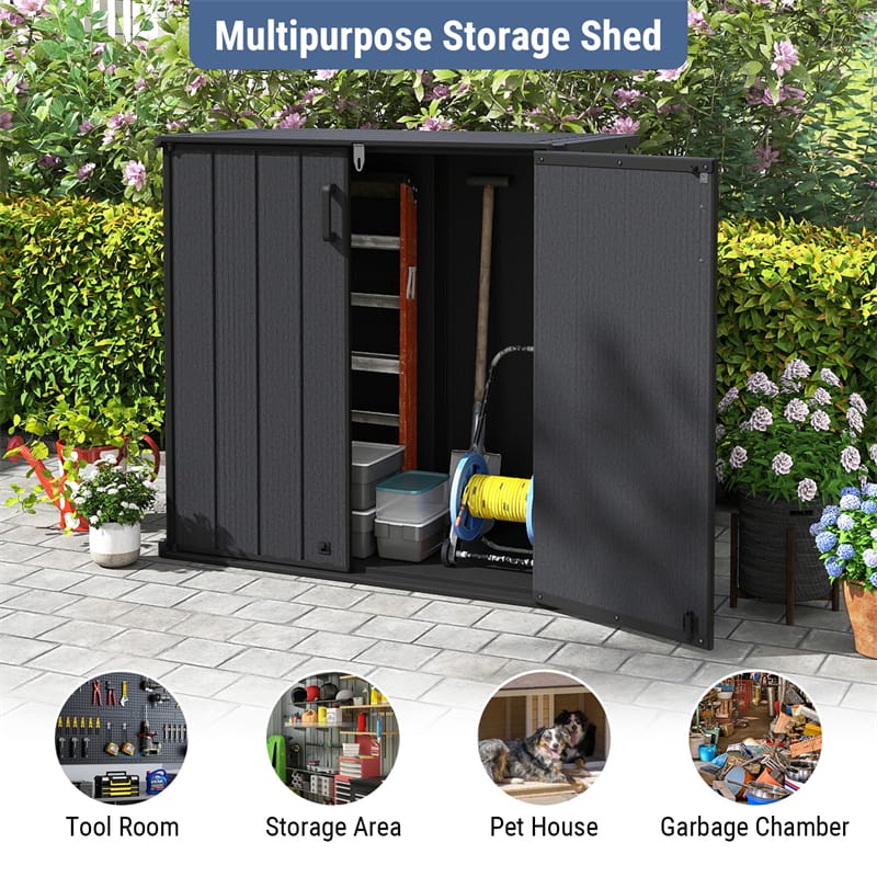 23.5 Cu.ft Outdoor Storage Shed, 175 Gallon All-Weather Resin Patio Deck Box with Floor & Lockable Door - Product image 18