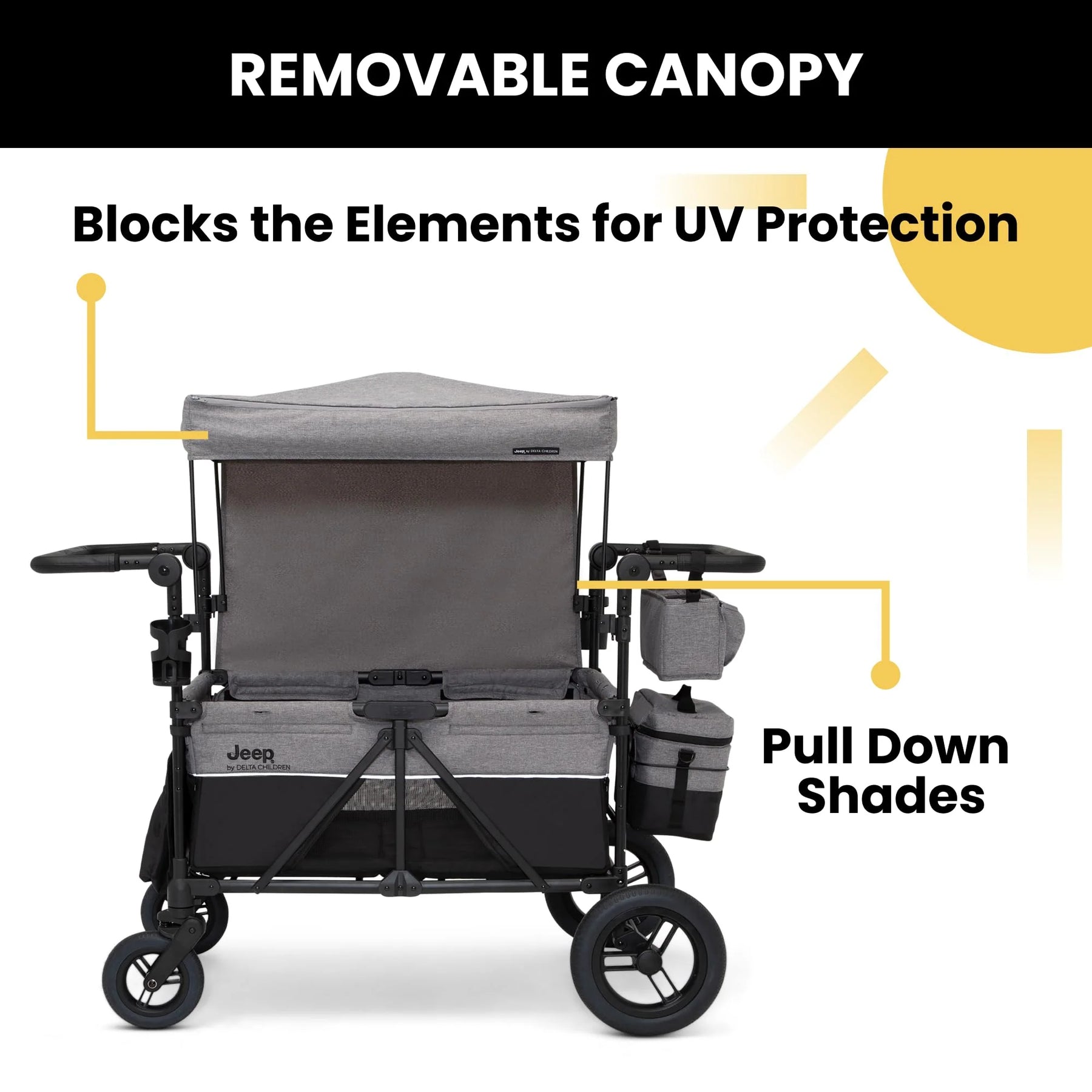 Jeep Wrangler Deluxe 4 Seater Stroller Wagon by Delta Children - Product image 3