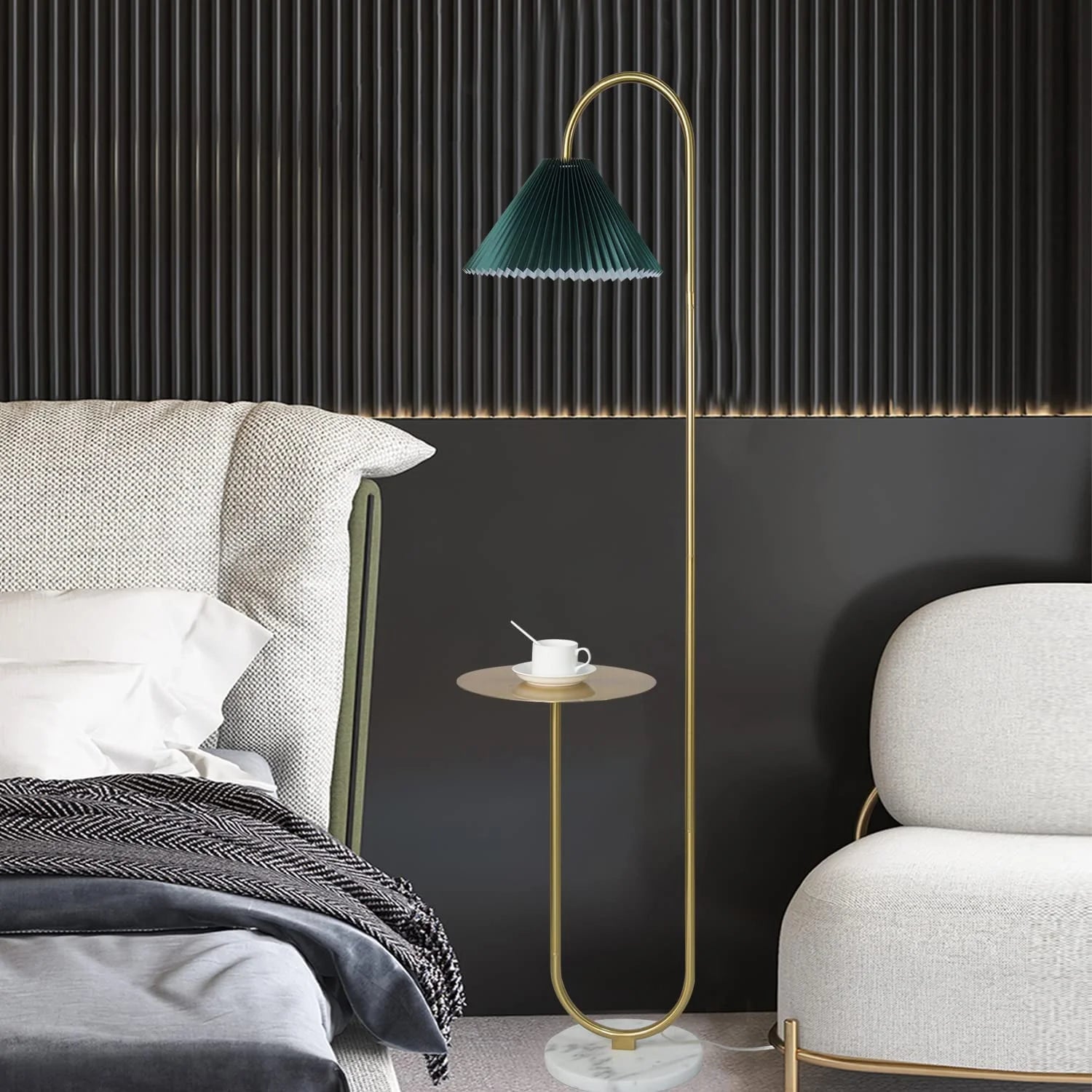 Modern Elegant with Tray Floor Lamp for Office Cafe Den Living Room Bedroom - Product image 4