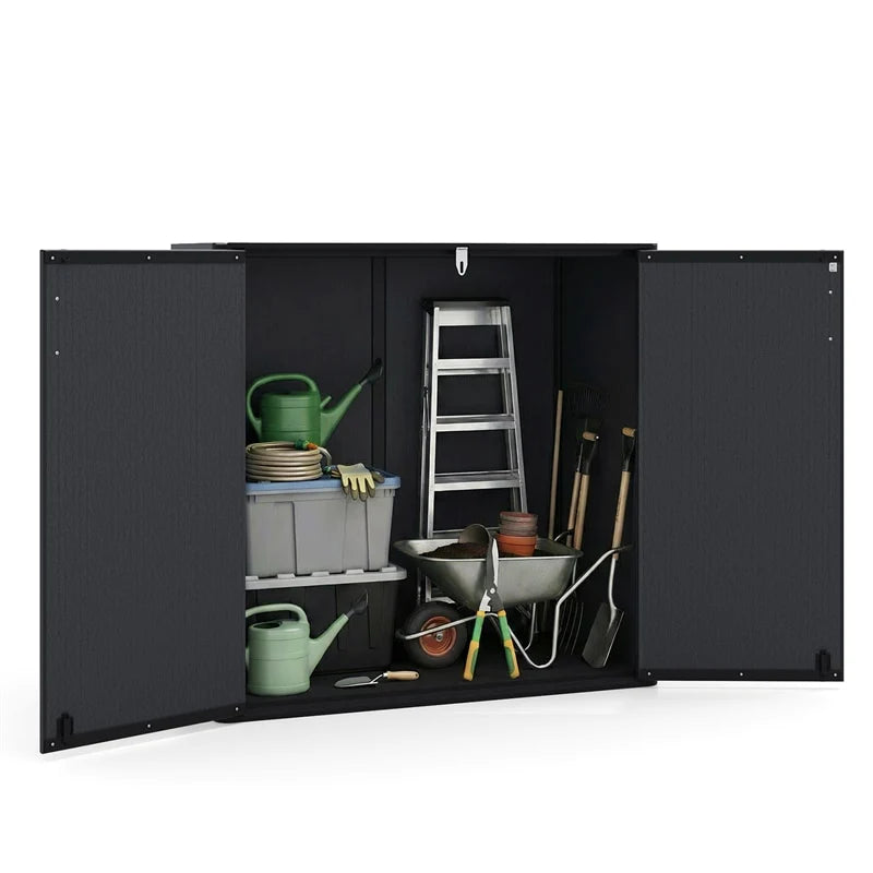 23.5 Cu.ft Outdoor Storage Shed, 175 Gallon All-Weather Resin Patio Deck Box with Floor & Lockable Door - Product image 13