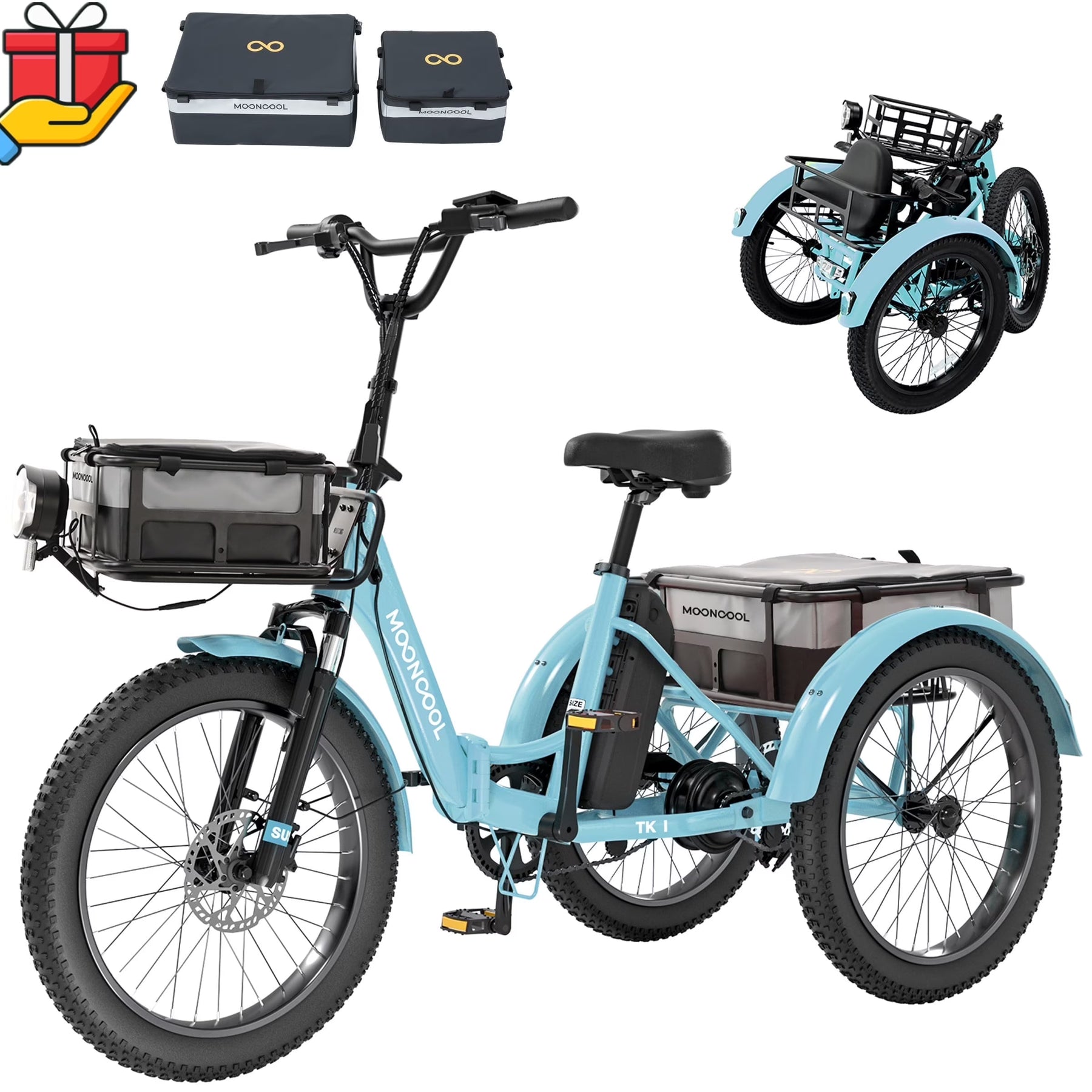ABORON 3.0 Fat Tire Electric Trike for Senior Foldable E - Bike, 500W Motorized Tricycle Adult 20" Folding - Product image 19
