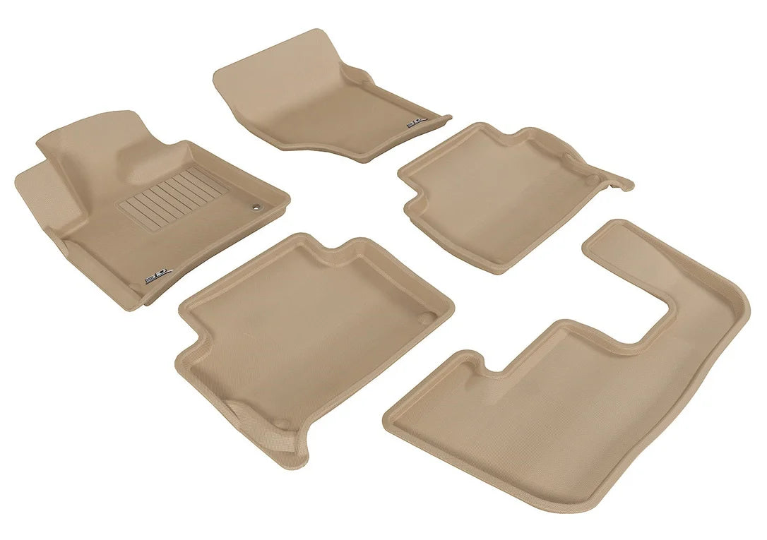 3D MAXpider L1AD02601502 - 2007-2015 Audi Q7 Kagu 1st & 2nd & 3rd Row Floormats - Tan