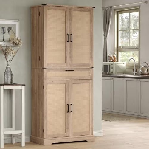 FUSOU 72'' Kitchen Storage Pantry Cabinet, Tall Storage Cabinet with 8 Door Shelves - Product image 3