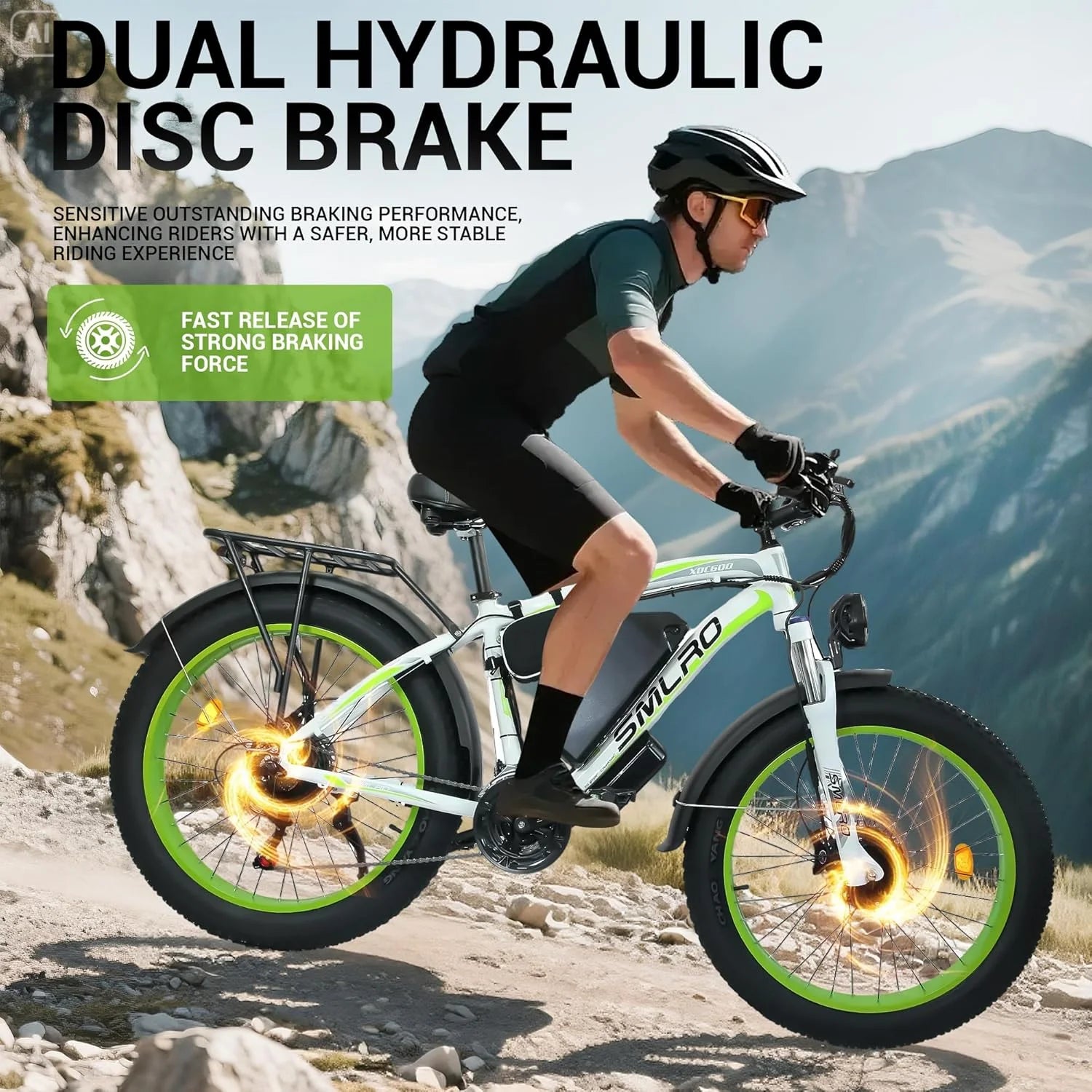 3000W Peak Dual Motor Ebike, 52V 30AH Battery Electric Bike for Adults, 7 - Product image 12