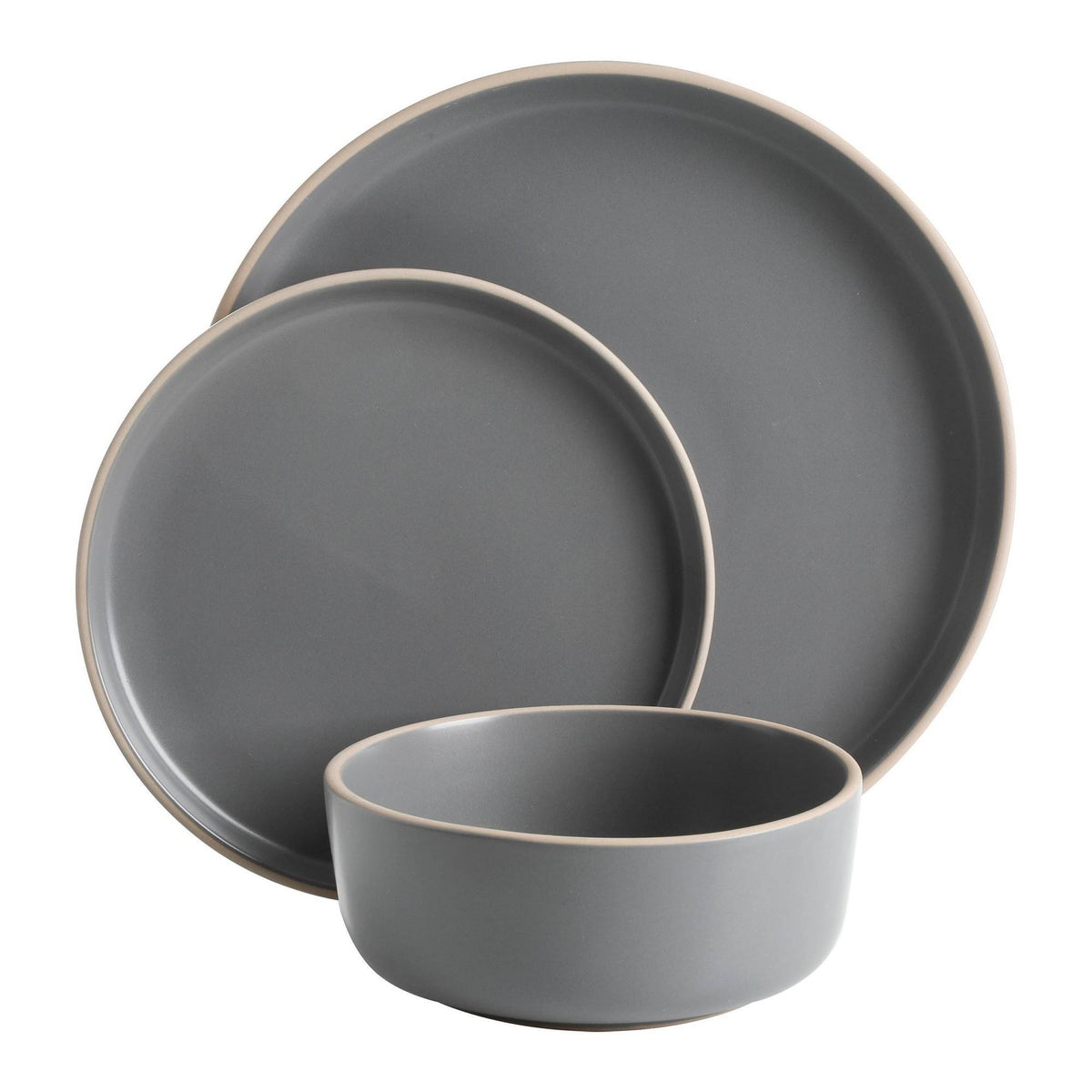 Gibson Home Zuma 18-Piece Stoneware Dinnerware Set Gray - Product image 1