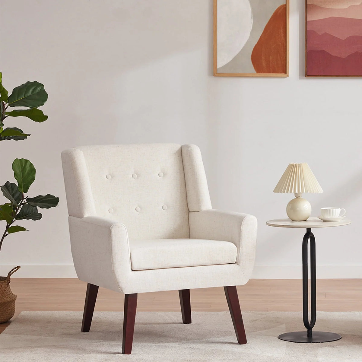 HUIMO Accent Chair, Button - Tufted Upholstered Living Room Chairs - Product image 3