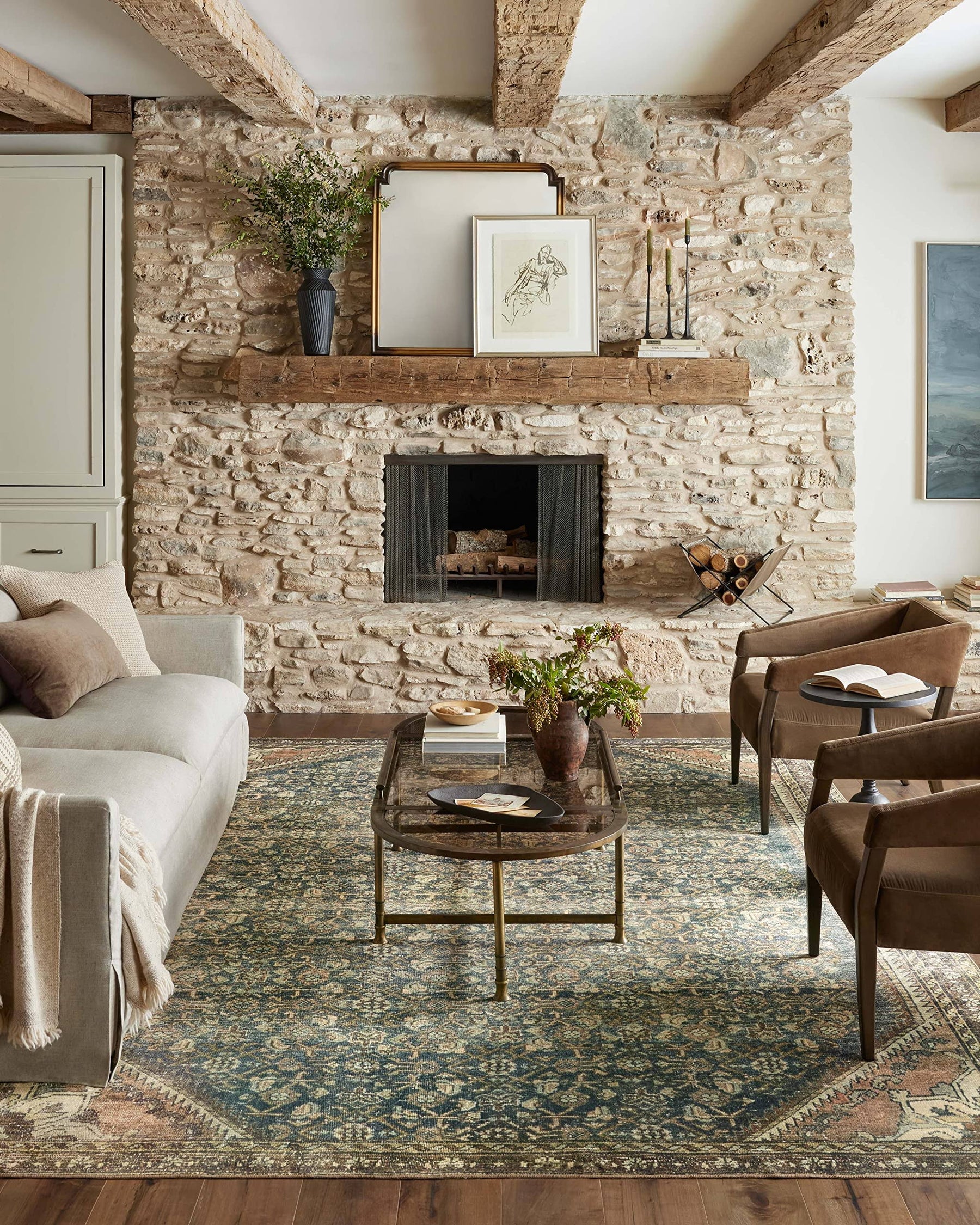 Magnolia Home by Joanna Gaines x Loloi Banks Denim/Clay 2'-0" x 5'-0" Accent Rug - Product image 1