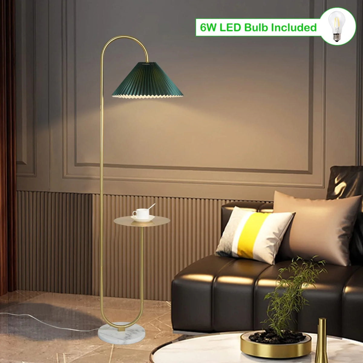 Modern Elegant with Tray Floor Lamp for Office Cafe Den Living Room Bedroom - Product image 2
