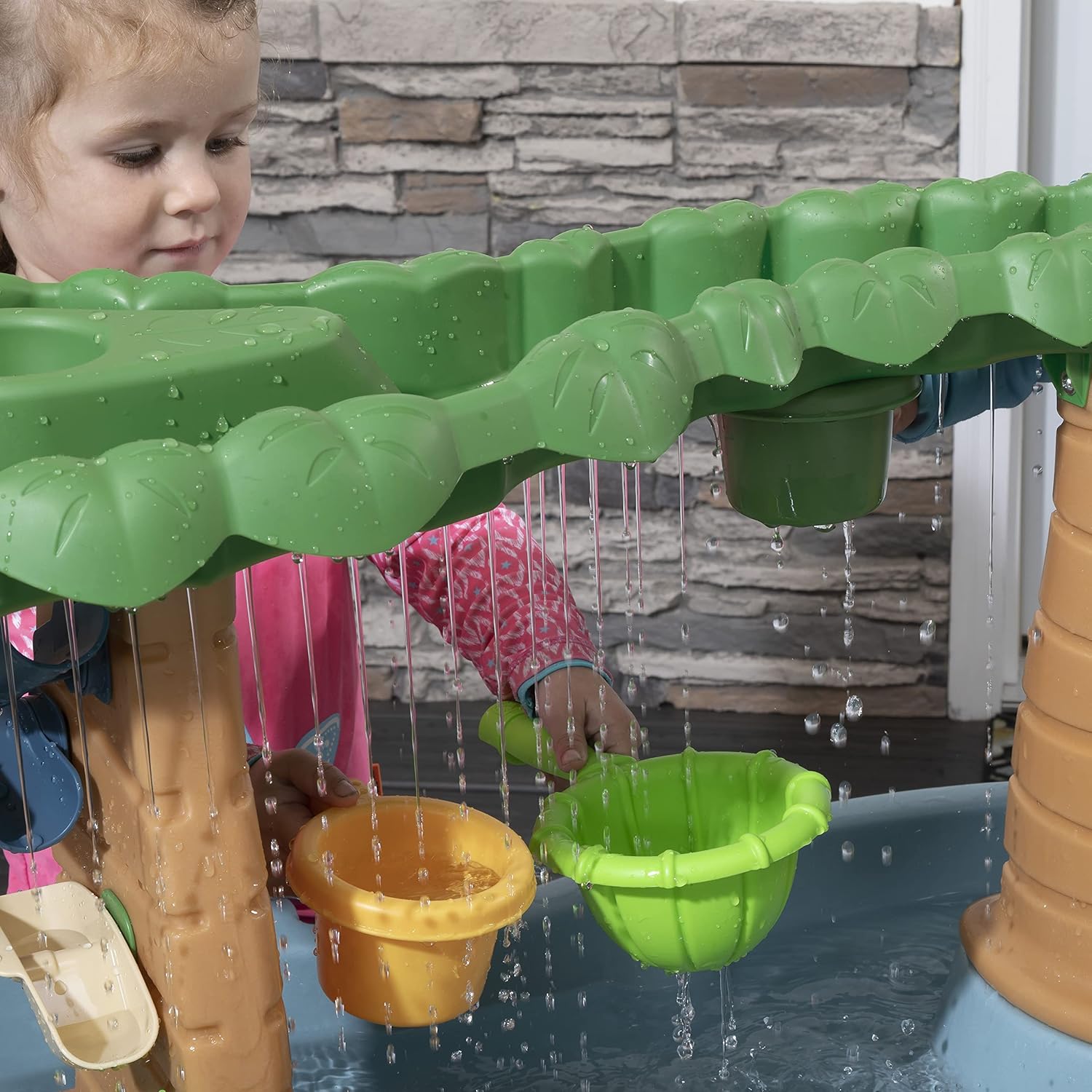 Rain Shower Splash Water Table with 13 Accessories - Blue & Green | Water games table | Activity Table for the Garden, Water Activity Table | Outdoor water table