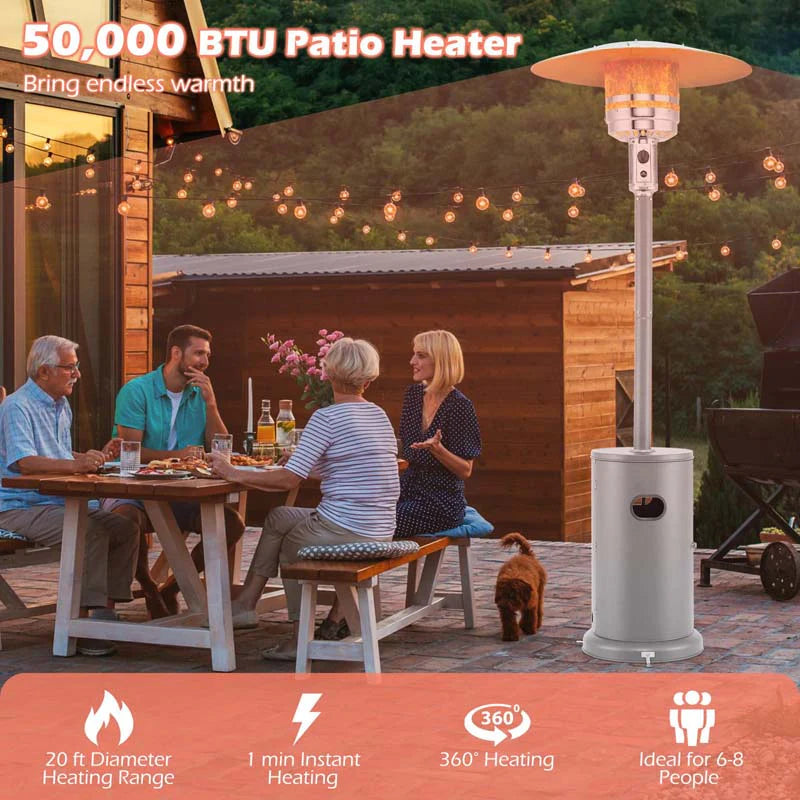 50, 000 BTU Propane Outdoor Heater, Round Patio Heater with Stainless Steel Burner, Tip-Over - Product image 22