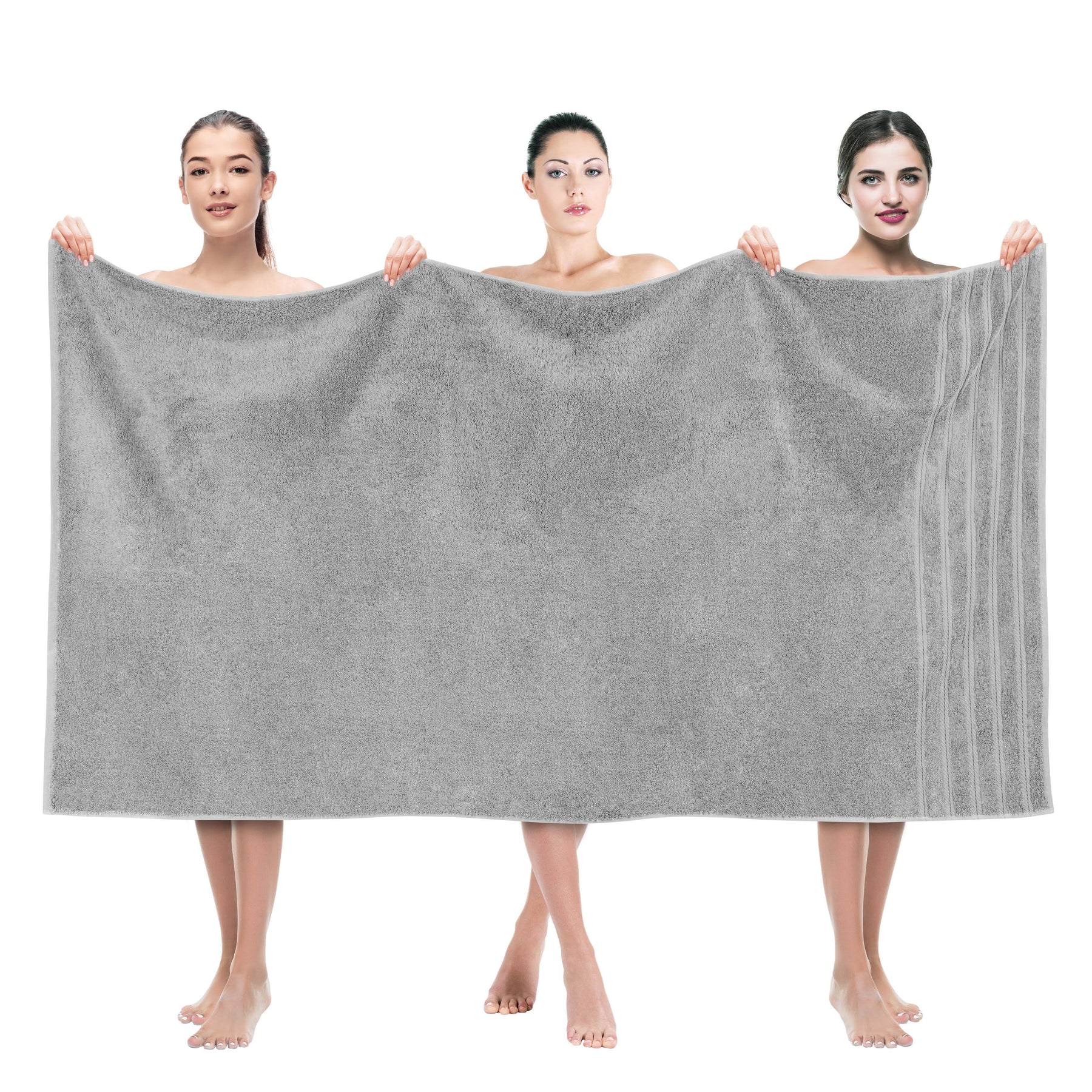 American Soft Linen 35 x 70 in. 100% Turkish Cotton Bath Towel Sheets, Rockridge Grey - Product image 1
