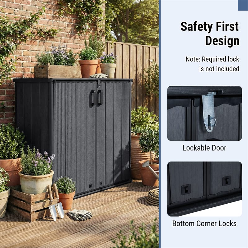 23.5 Cu.ft Outdoor Storage Shed, 175 Gallon All-Weather Resin Patio Deck Box with Floor & Lockable Door - Product image 17