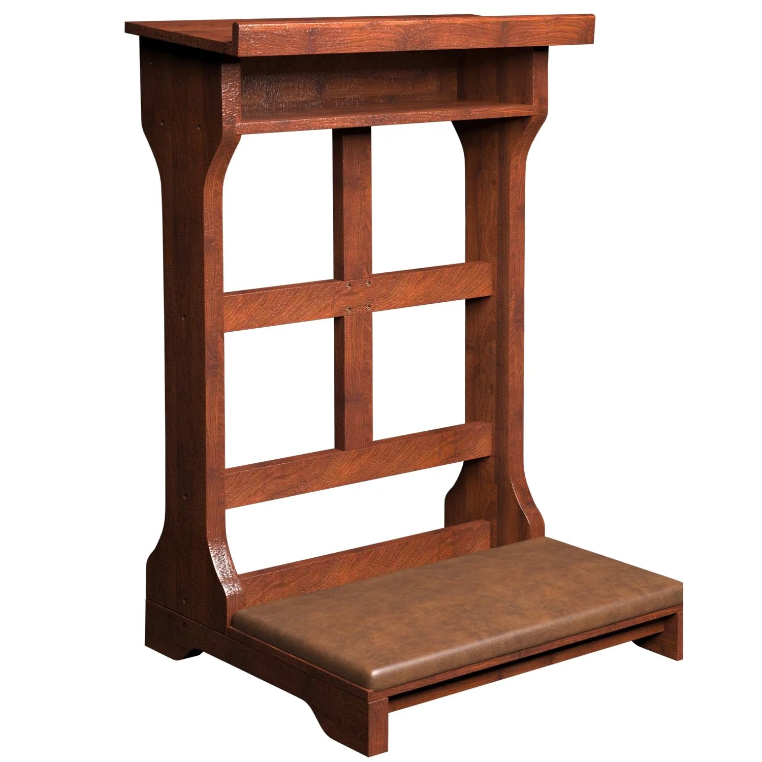 AECOJOY Acacia Wood Prayer Kneeler Bench with Storage Shelf & Soft Cushion - Product image 1