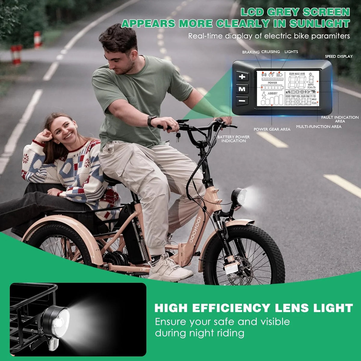 ABORON 3.0 Fat Tire Electric Trike for Senior Foldable E - Bike, 500W Motorized Tricycle Adult 20" Folding - Product image 57