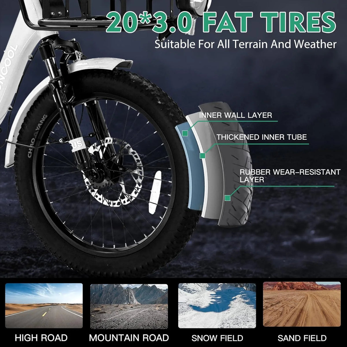 ABORON 3.0 Fat Tire Electric Trike for Senior Foldable E - Bike, 500W Motorized Tricycle Adult 20" Folding - Product image 18