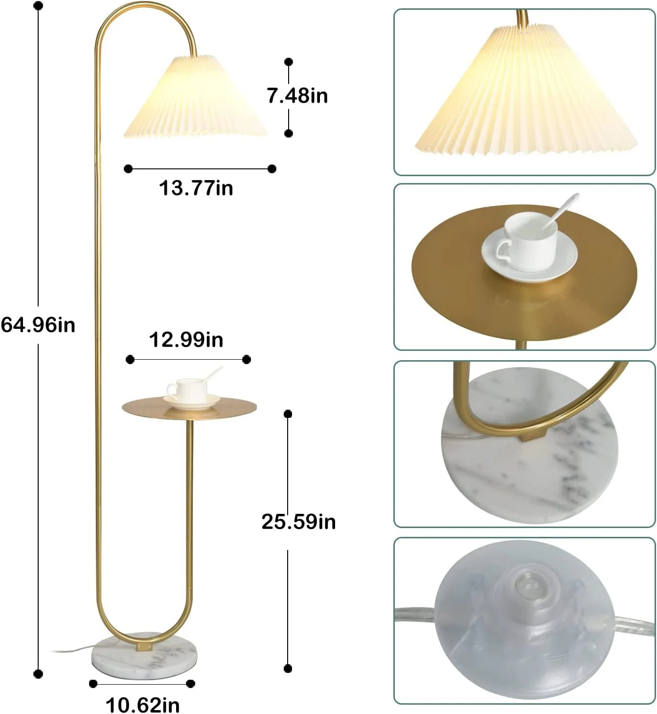 Modern Elegant with Tray Floor Lamp for Office Cafe Den Living Room Bedroom - Product image 14