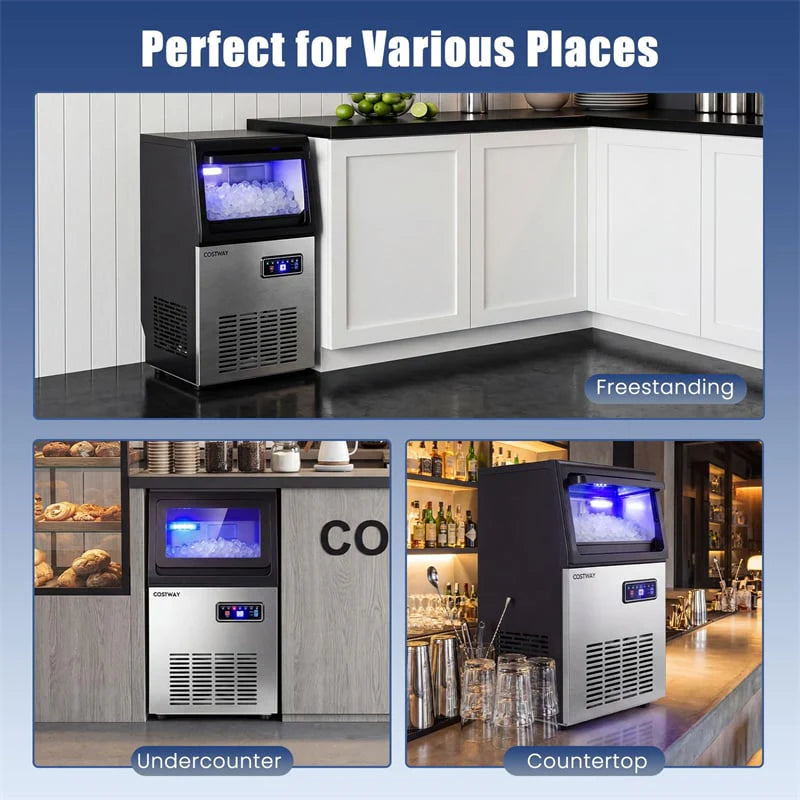90 LBS/24H Commercial Nugget Ice Maker, Undercounter Chewable Pellet Sonic Ice Machine with Self-Cleaning & - Product image 4