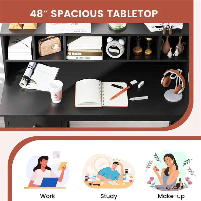 48" Home Office Desk with Power Outlets, USB & Type-C Charging Station - Product image 17
