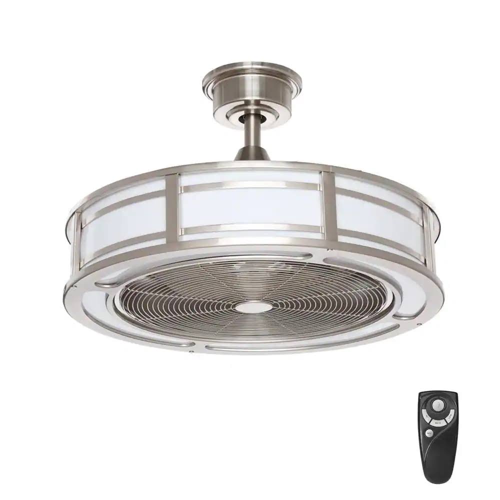Home Decorators Brette II 23 in. LED Indoor/Outdoor Brushed Nickel Ceiling Fan - Product image 1