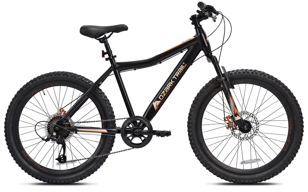 Ozark Trail 24" Glide Mountain Bike, 8 Speed, Black, Teen, Unisex