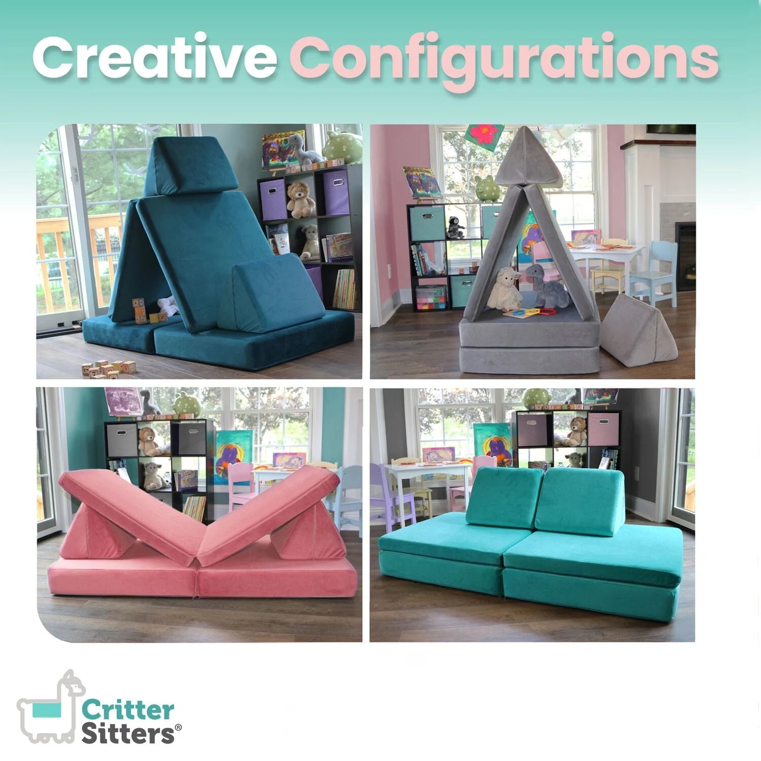 Critter Sitters Kids Lil Lounger - Play Couch - Modular Sofa - Fort Building, Open Ended Play - Product image 18