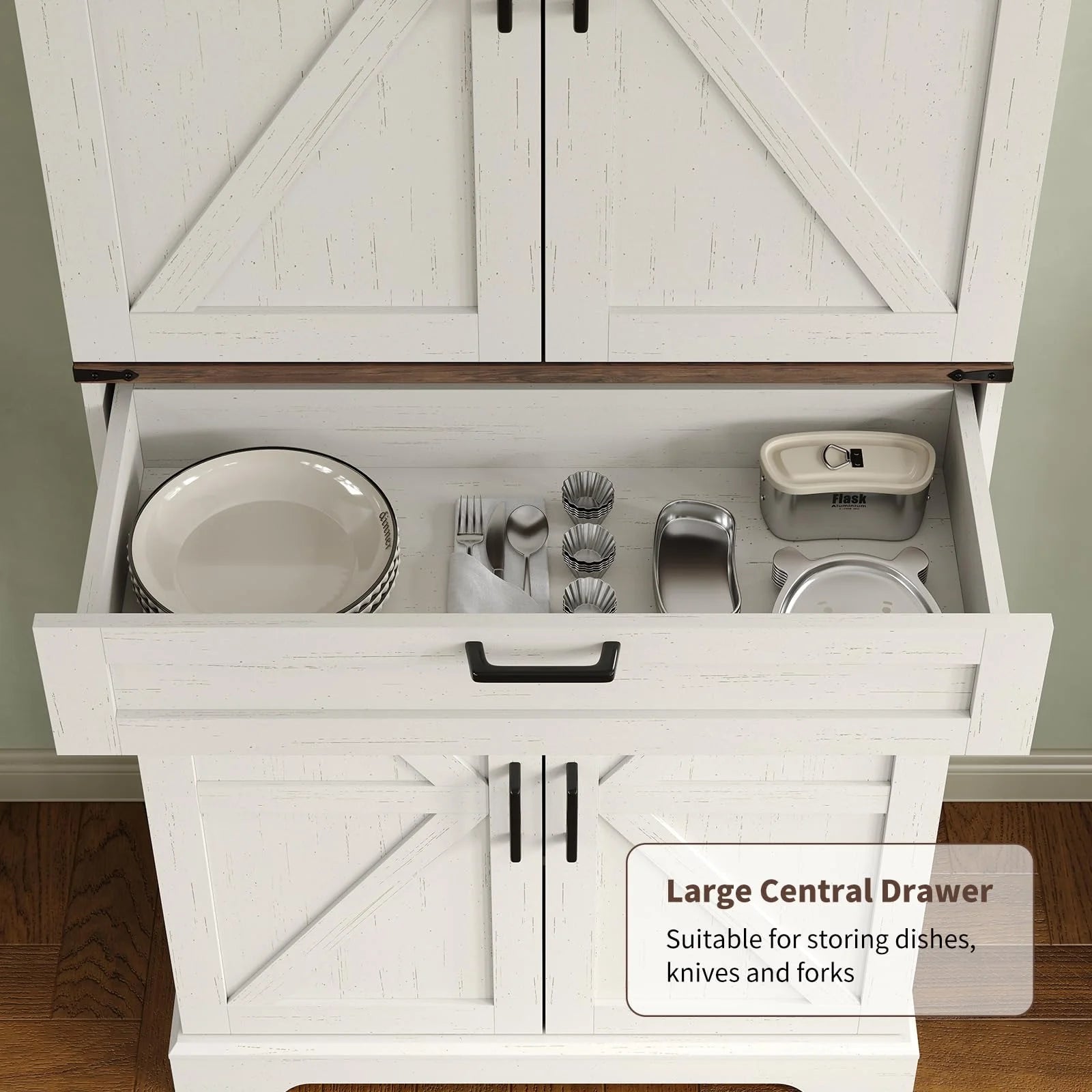 FUSOU 72'' Kitchen Storage Pantry Cabinet, Tall Storage Cabinet with 8 Door Shelves - Product image 33