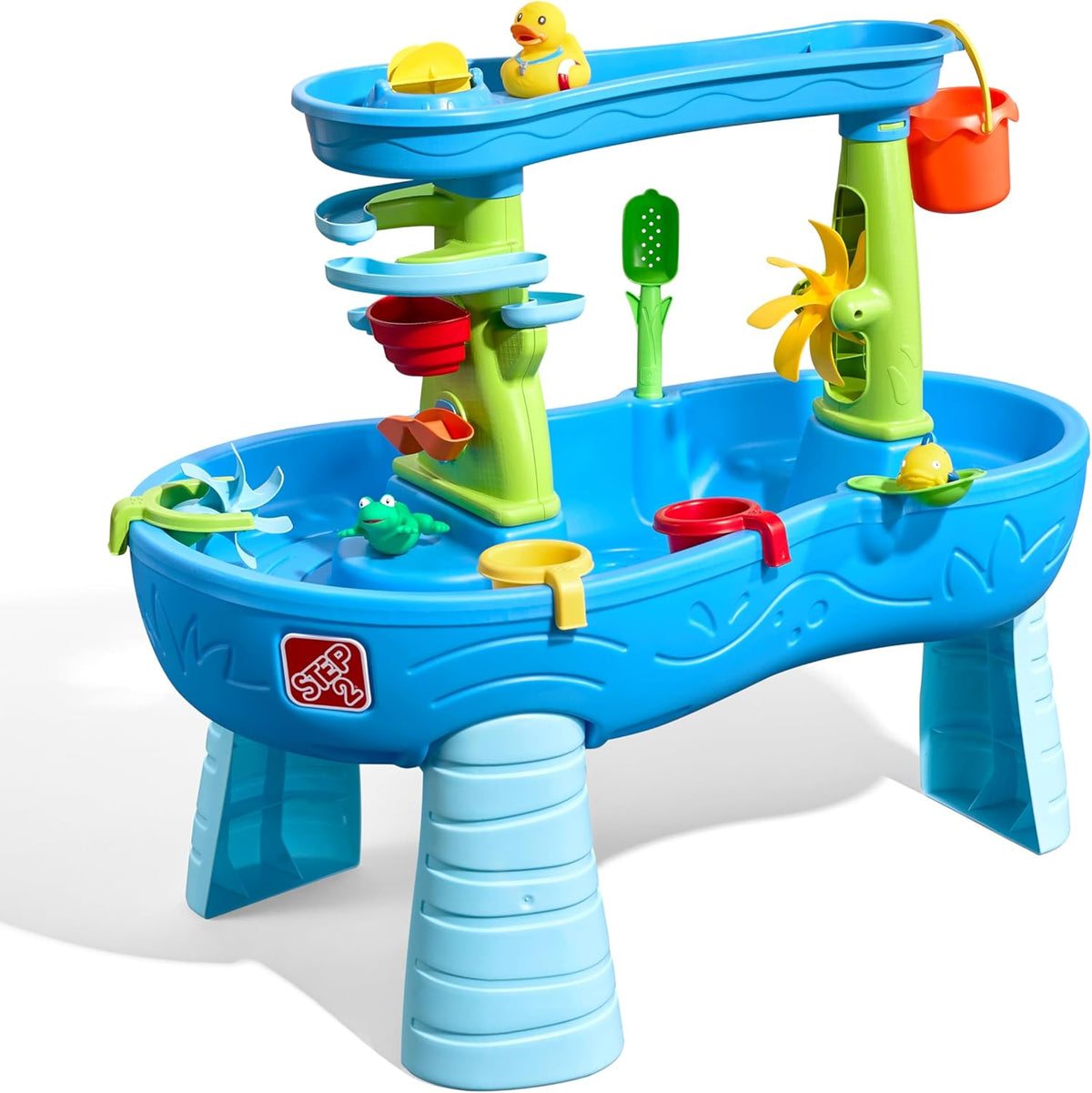 Rain Shower Splash Water Table with 13 Accessories - Blue & Green | Water games table | Activity Table for the Garden, Water Activity Table | Outdoor water table