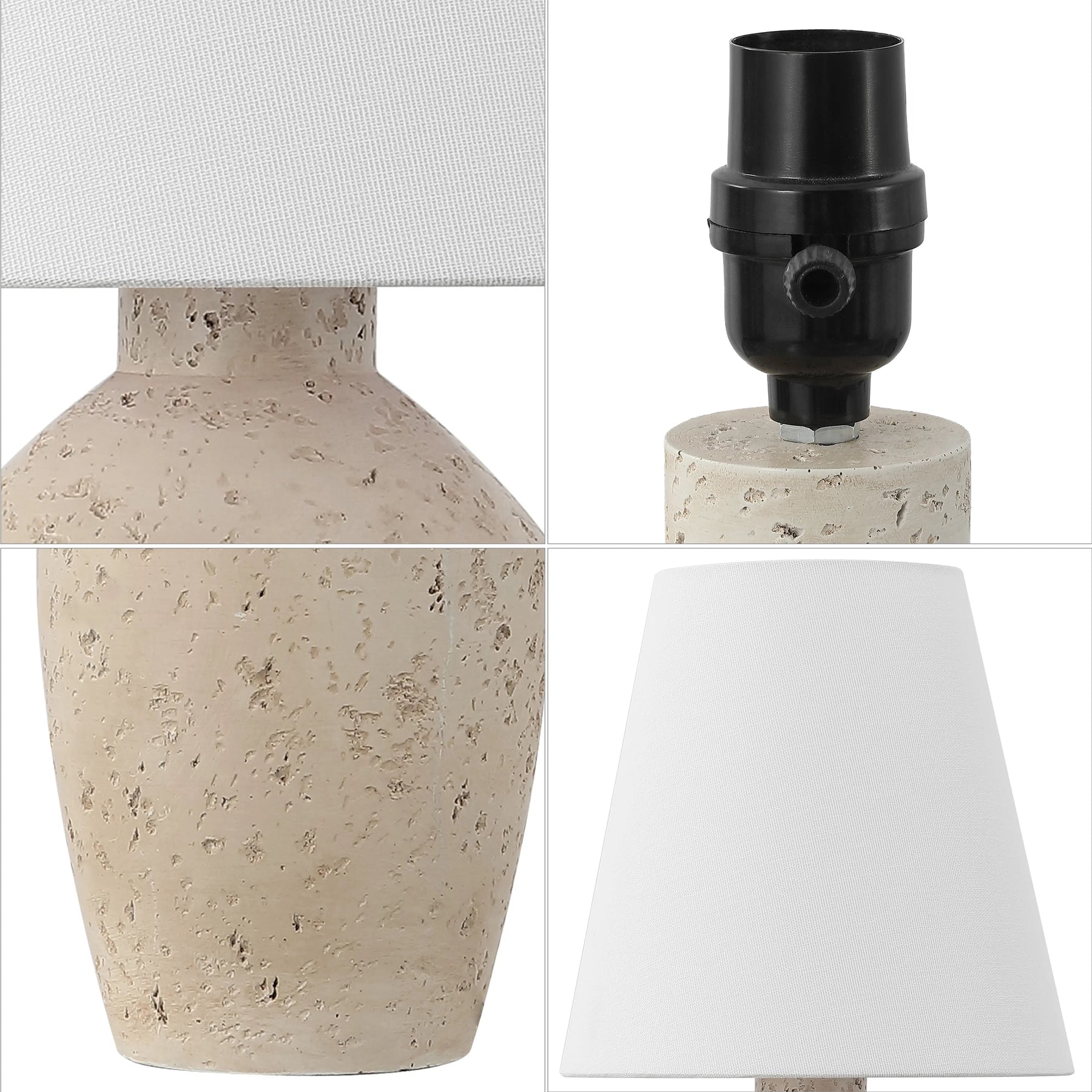 JONATHAN Y Xander 19.5" Minimalist Scandinavian Concrete Effect Resin/Iron Ginger Jar LED Table Lamp - Product image 10