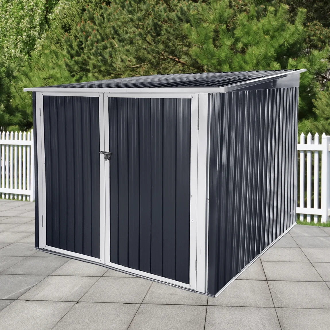 6.3' x 6.1' Outdoor Storage Shed Clearance, Metal Outdoor Storage Cabinet with Double Lockable Doors - Product image 5