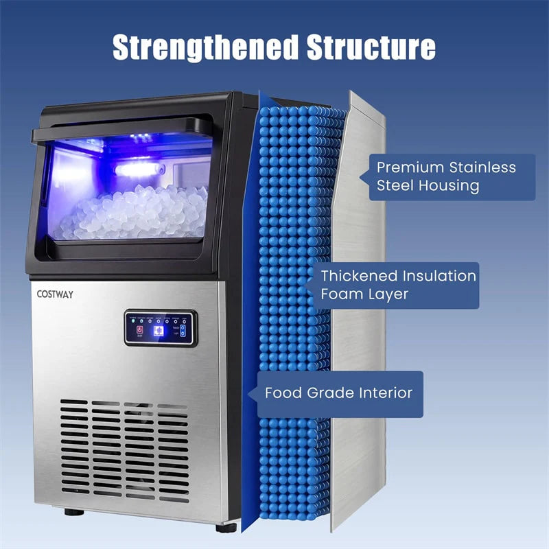 90 LBS/24H Commercial Nugget Ice Maker, Undercounter Chewable Pellet Sonic Ice Machine with Self-Cleaning & - Product image 6