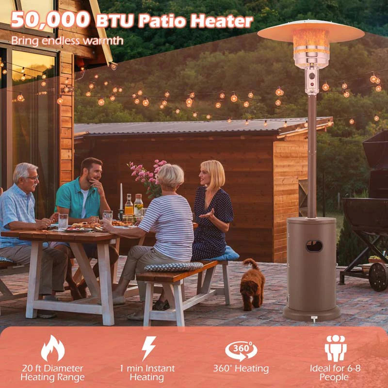 50, 000 BTU Propane Outdoor Heater, Round Patio Heater with Stainless Steel Burner, Tip-Over - Product image 13