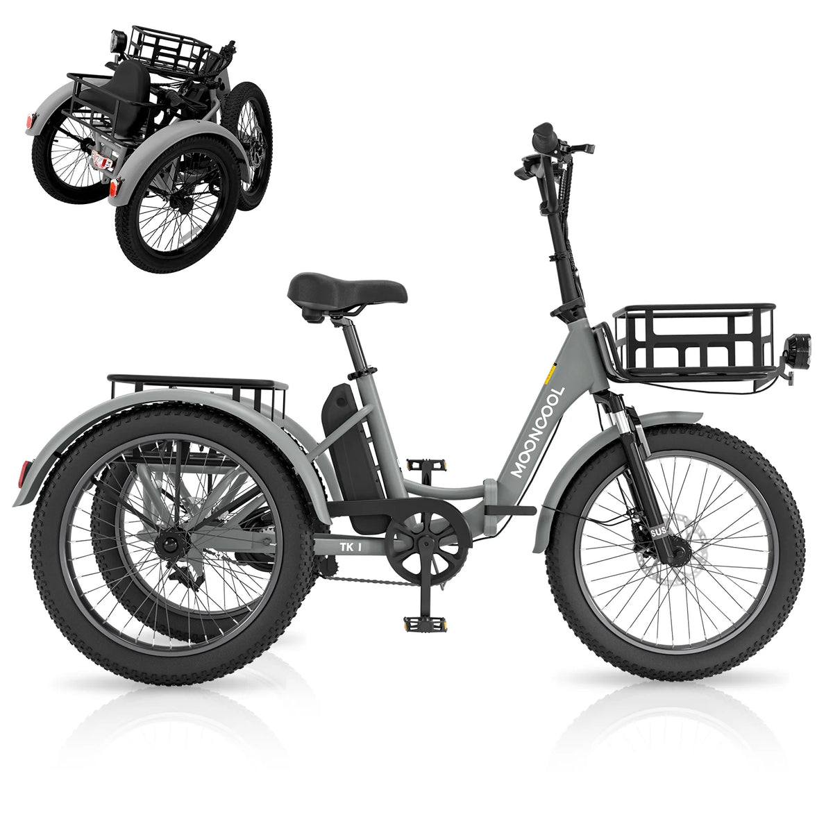 ABORON 3.0 Fat Tire Electric Trike for Senior Foldable E - Bike, 500W Motorized Tricycle Adult 20" Folding - Product image 62
