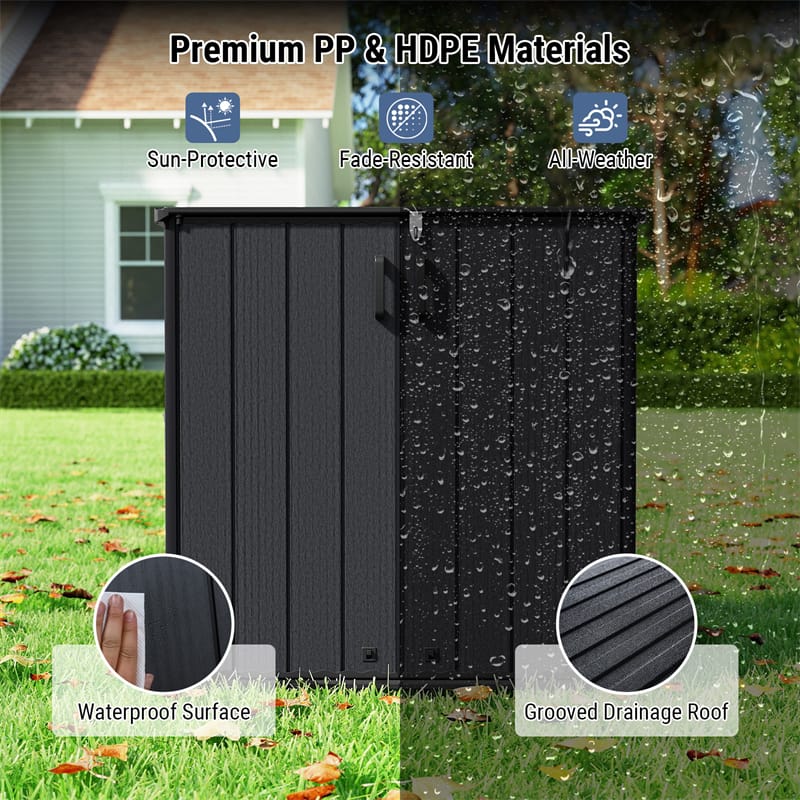 23.5 Cu.ft Outdoor Storage Shed, 175 Gallon All-Weather Resin Patio Deck Box with Floor & Lockable Door - Product image 15