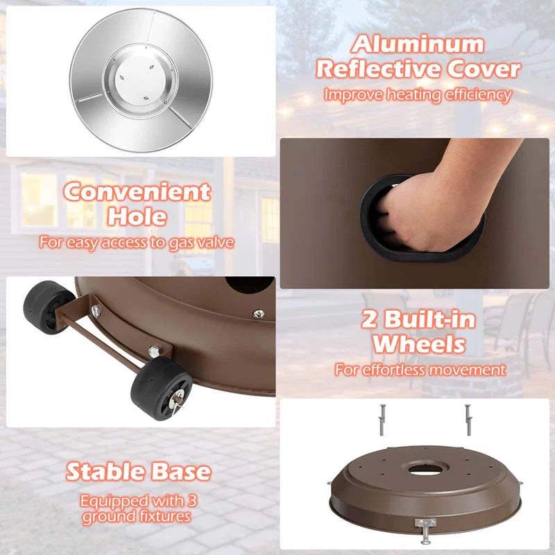 50, 000 BTU Propane Outdoor Heater, Round Patio Heater with Stainless Steel Burner, Tip-Over - Product image 17