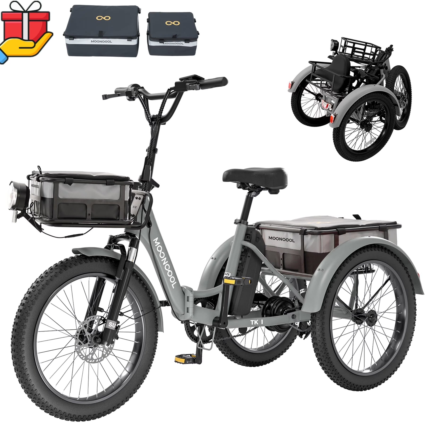 ABORON 3.0 Fat Tire Electric Trike for Senior Foldable E - Bike, 500W Motorized Tricycle Adult 20" Folding - Product image 11