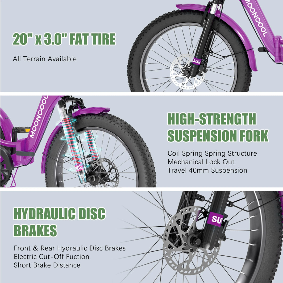 ABORON 3.0 Fat Tire Electric Trike for Senior Foldable E - Bike, 500W Motorized Tricycle Adult 20" Folding - Product image 35