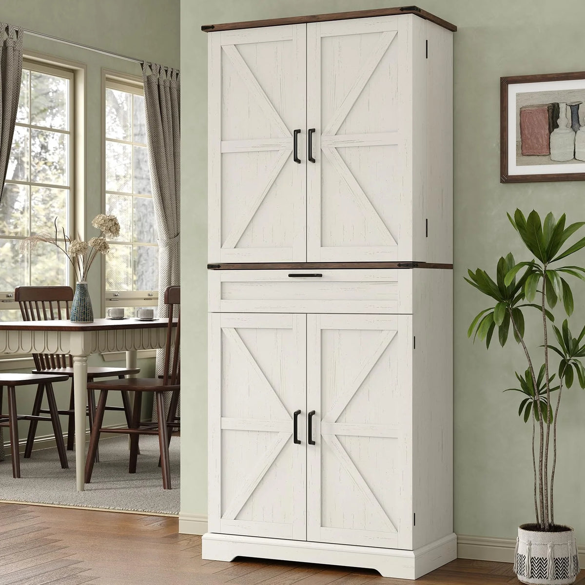 FUSOU 72'' Kitchen Storage Pantry Cabinet, Tall Storage Cabinet with 8 Door Shelves - Product image 29